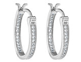 Crystal Hoop Earrings 2/5 Carat (ctw) in Sterling Silver